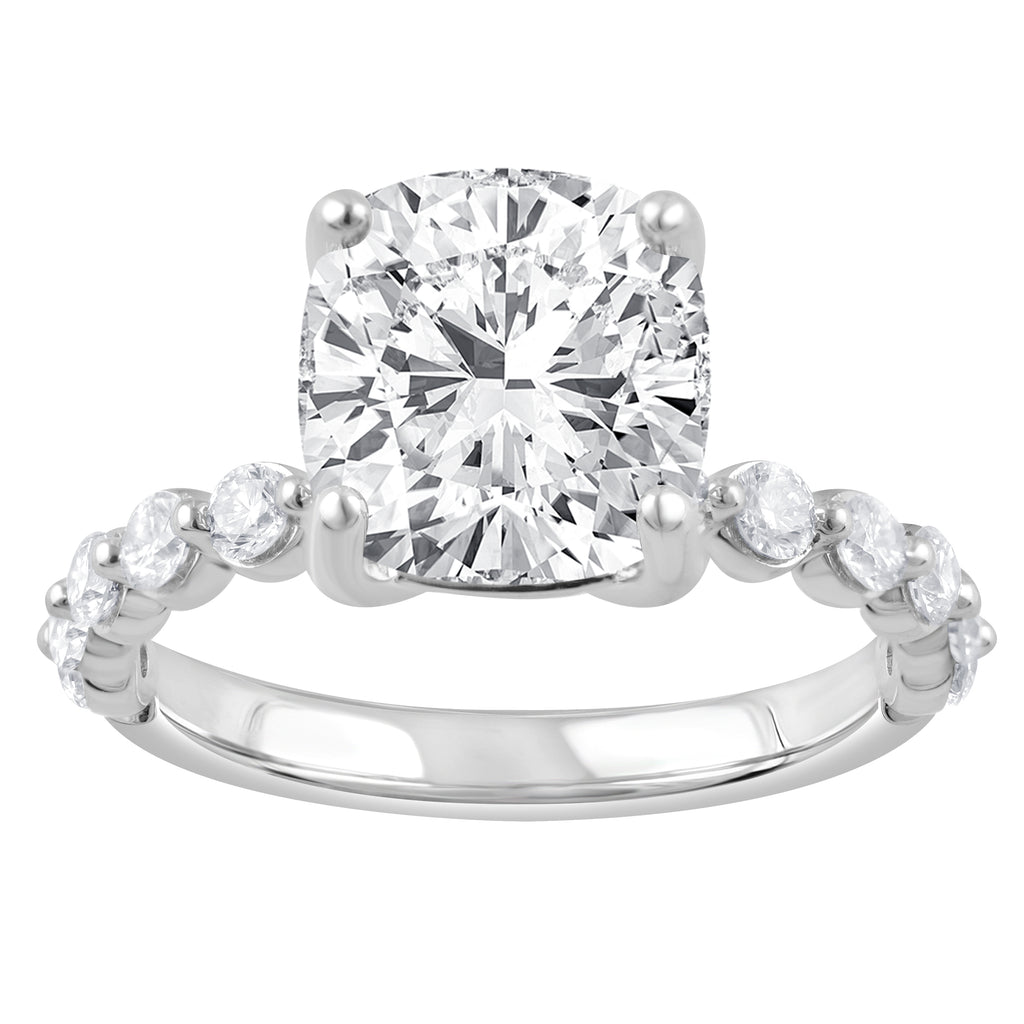 ReMARKable Designs Lab-Grown Diamond Complete Engagement Ring in 14 Karat White Gold, Size 7