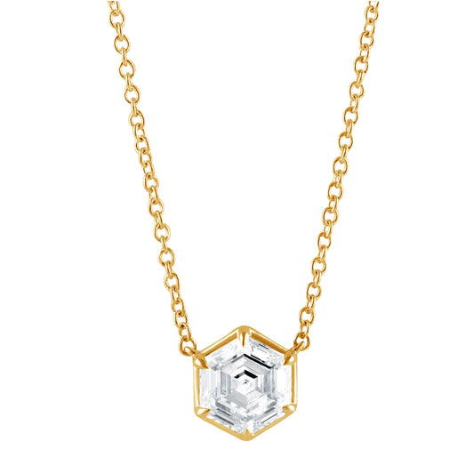 ReMARKable Designs Pendant Necklace in 14 Karat Yellow Gold with 2.09ctw of Round Lab-Grown Diamonds