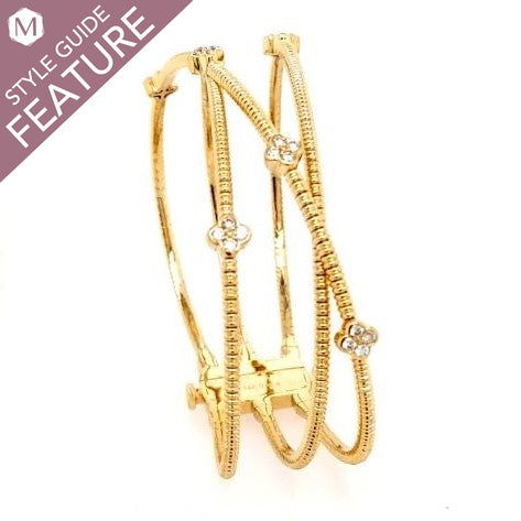 14K Yellow Gold Diamond Bangle Bracelet