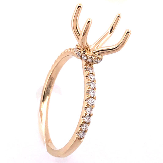 14K yellow gold ring with round diamonds.