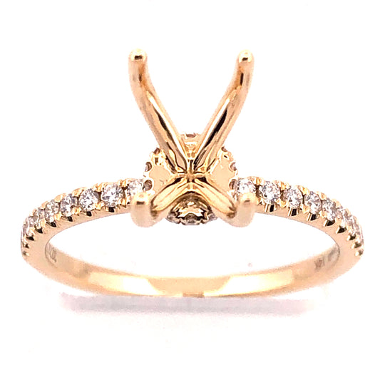 Yellow gold ring with side diamonds.