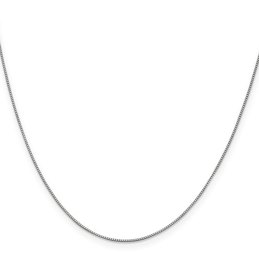14K white gold box chain necklace.