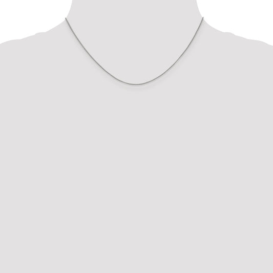 14K white gold box chain necklace.