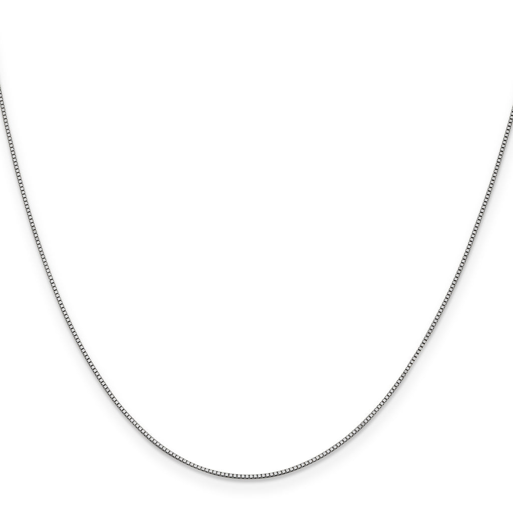 14K white gold box chain necklace.