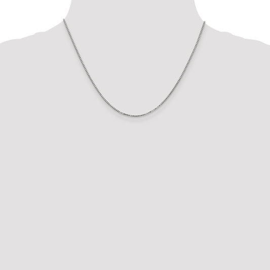 14K white gold box chain necklace.