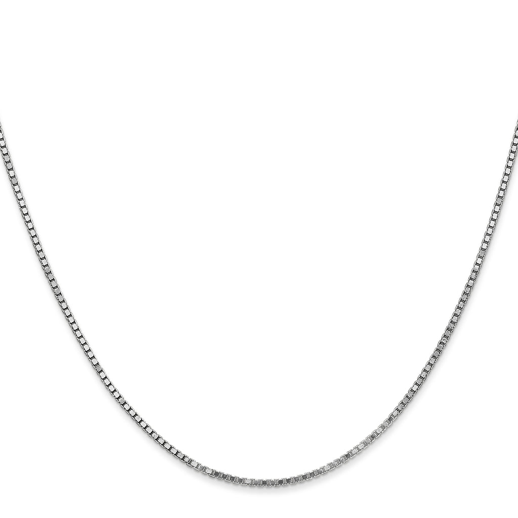 14K white gold box chain necklace.