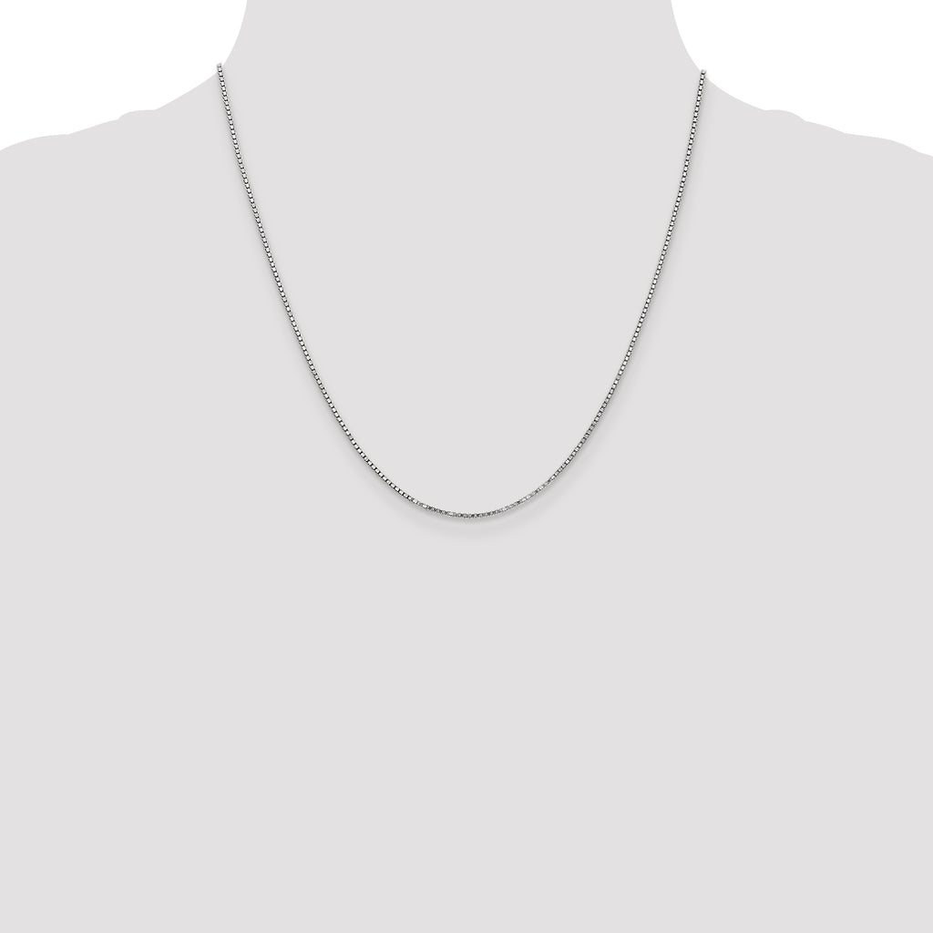 14K white gold box chain necklace.