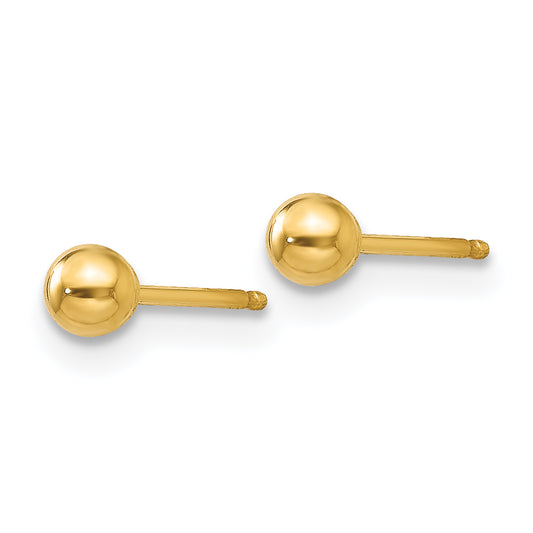 14K Yellow Gold Stud Earrings