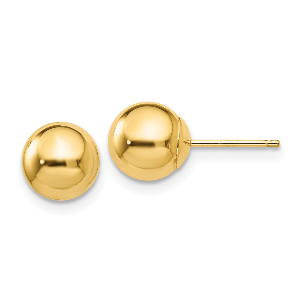 14K yellow gold polished stud earrings
