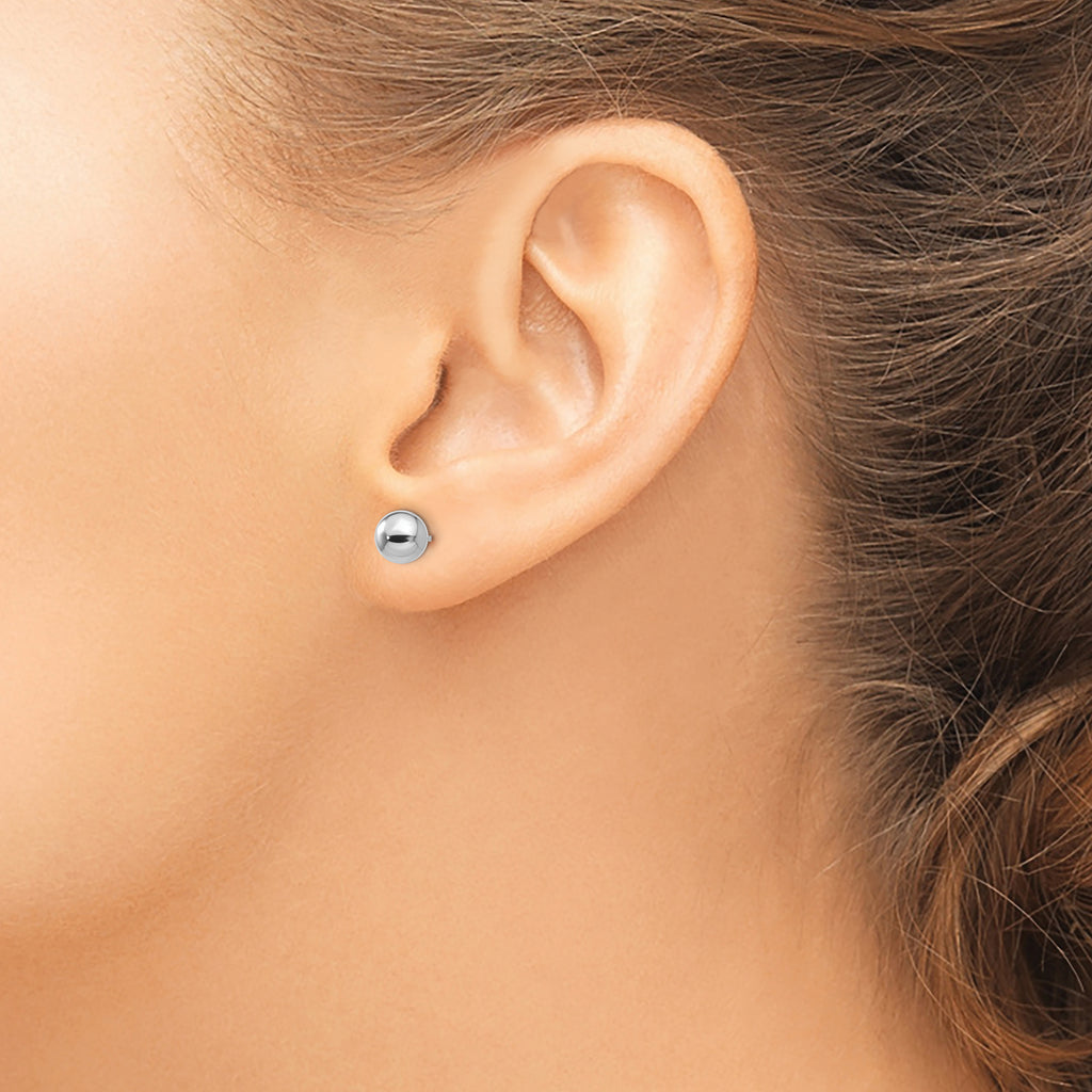 14K White Gold Stud Earrings