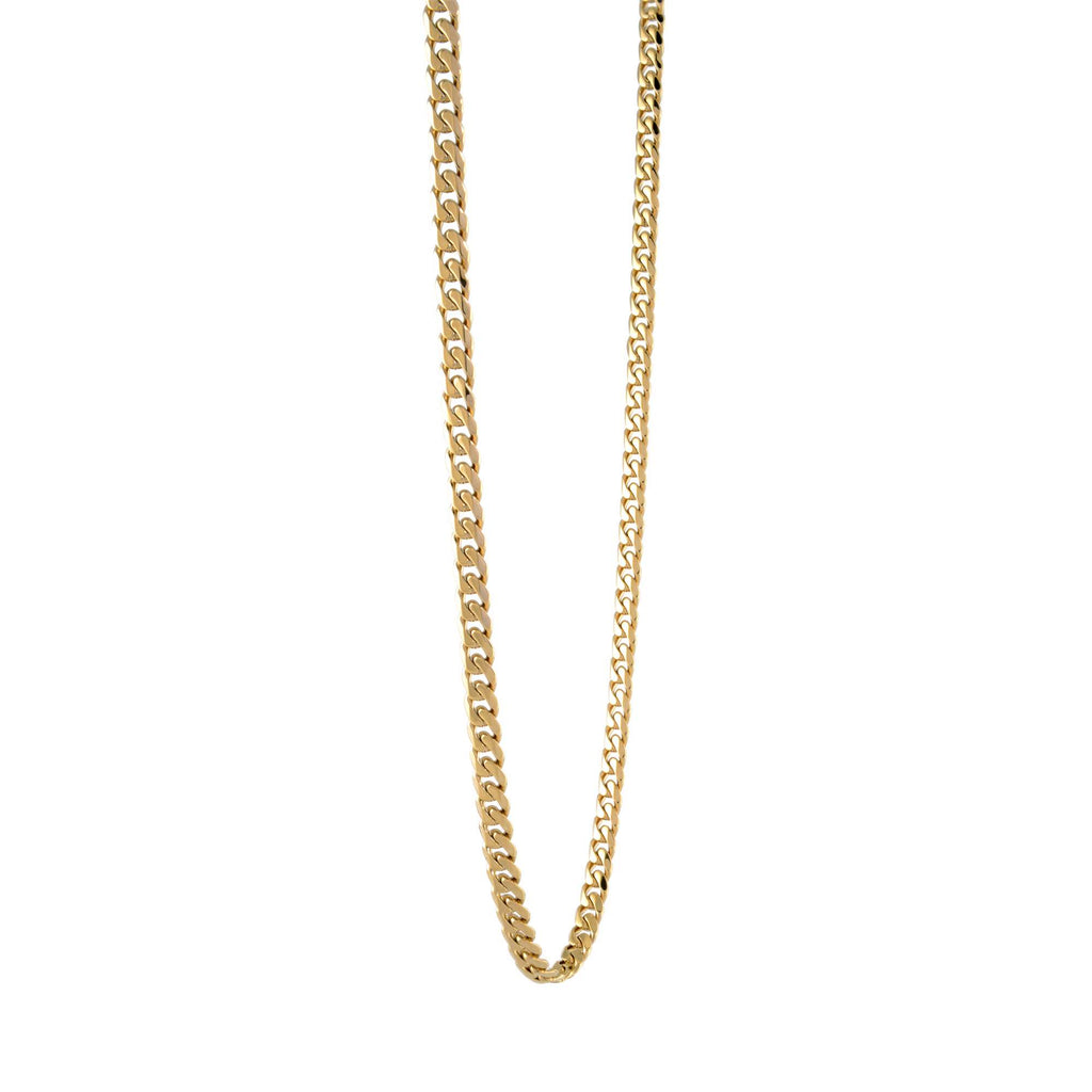 Yellow stainless steel curb chain necklace.