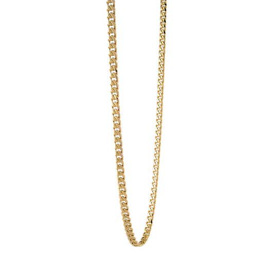 Yellow stainless steel curb chain necklace.