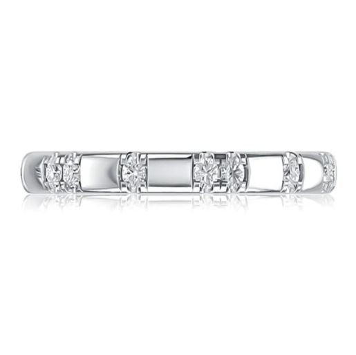 A. Jaffe Diamond Accent Natural Diamond Band in 14 Karat White Gold with 0.16ctw Round Diamonds