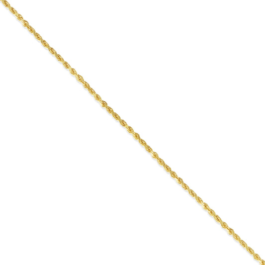 14K yellow gold rope chain necklace.
