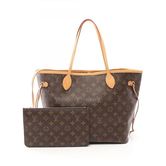 Louis Vuitton Neverfull handbag with pouch.