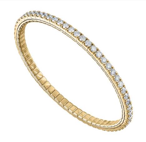 14K yellow gold bracelet with round diamonds.