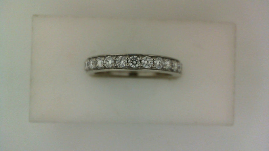 Lab-grown diamond wedding band, white gold.