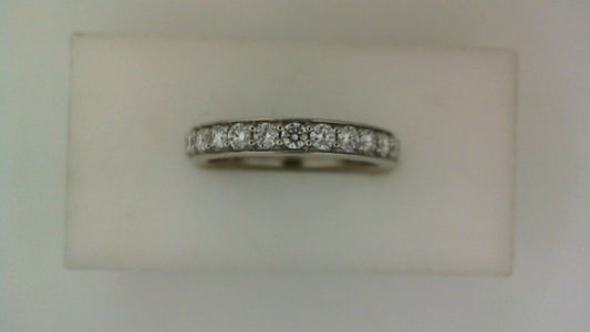 Lab-grown diamond wedding band, white gold.