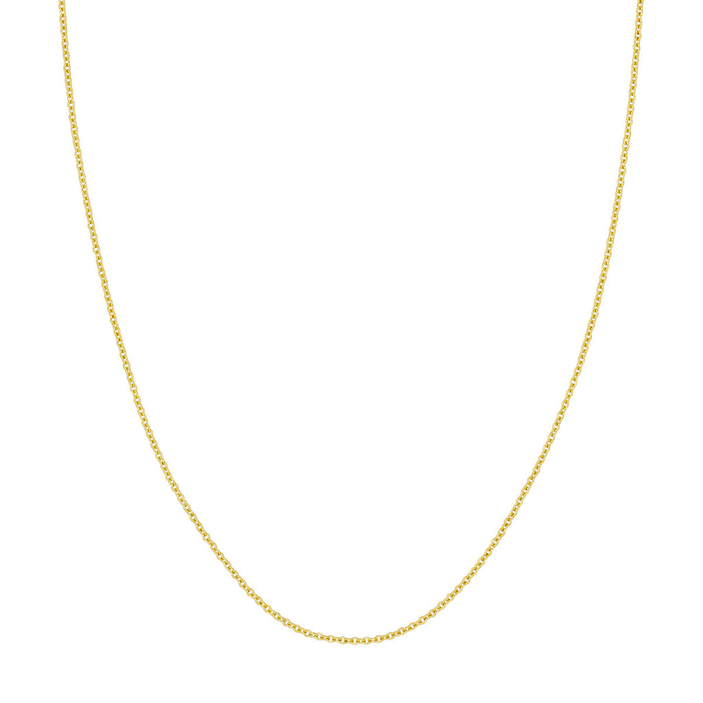 14K yellow gold polished cable chain.