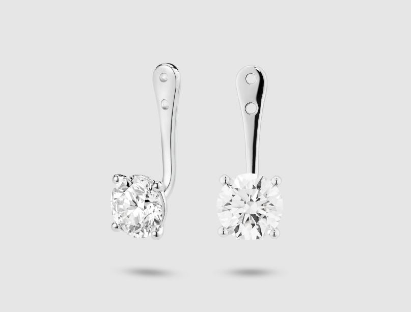 14K white gold earrings with lab diamonds.