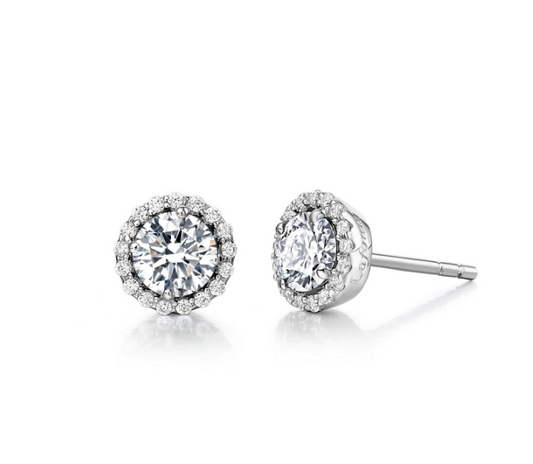 Stud Simulated Diamond Earrings in Platinum Bonded Sterling Silver 1.26ctw