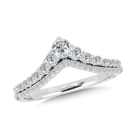 Contour diamond wedding band in white gold.