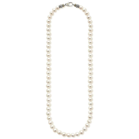 LAGOS Pearl Strand Color Gemstone Necklace in Sterling Silver 18 Karat White Yellow