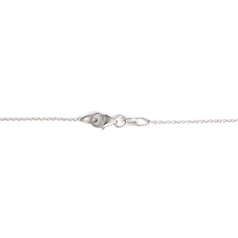 18K white gold necklace with spring ring clasp.