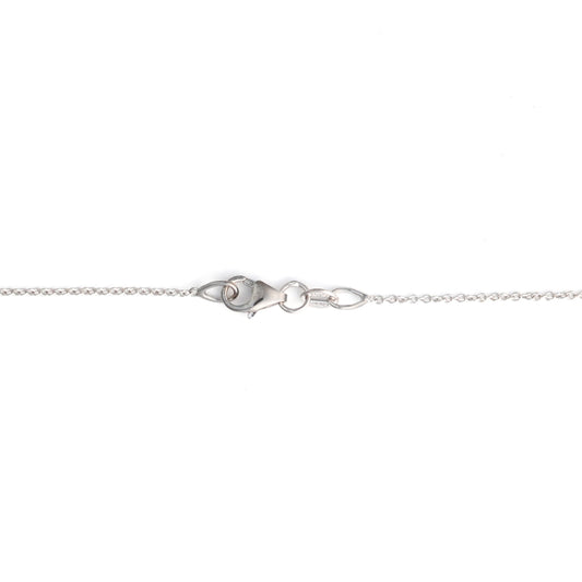 18K white gold necklace with spring ring clasp.