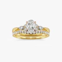 Nicoletta  Round & Marquise with Dia Accent Head Engagement Ring