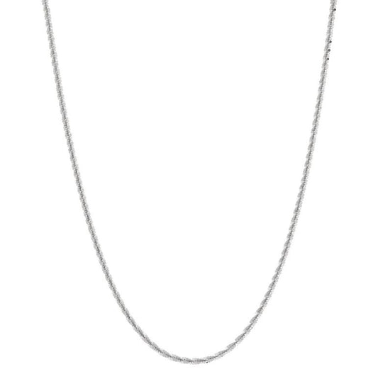 14K white gold tinsel chain necklace.