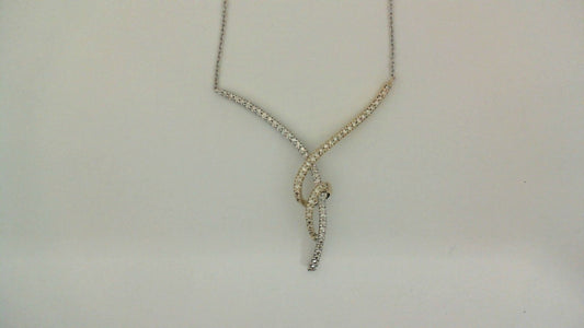 Natural Diamond Necklace in 14 Karat White - Yellow with 0.53ctw Round Diamond