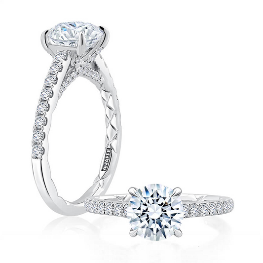 Diamond Accent Natural Diamond Engagement Ring in 14 Karat White with 0.49ctw Round Diamond