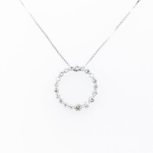 Natural Diamond Necklace in 14 Karat White