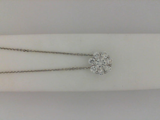 Lab-Grown Diamond Necklace in 14 Karat White with 0.96ctw Round Lab Grown Diamond