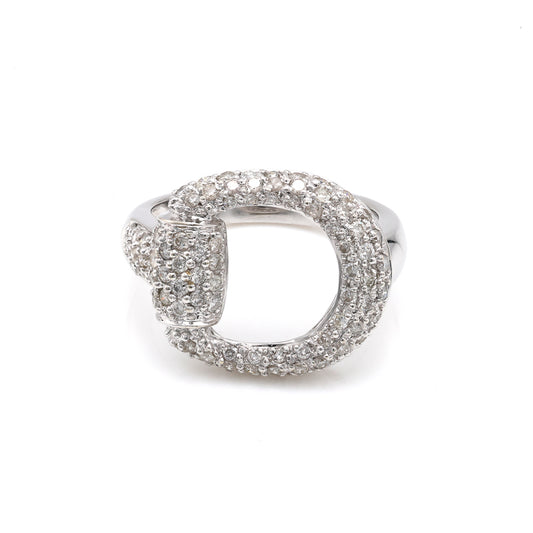 Marks Estate Dept 1 Natural Diamond Fashion Ring in 18 Karat White Gold with 1.00ctw J/K I1-I2 Round Diamonds