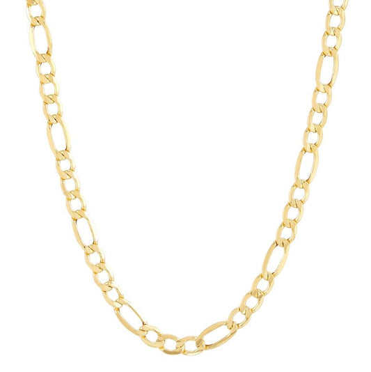 14K yellow gold Figaro chain necklace.
