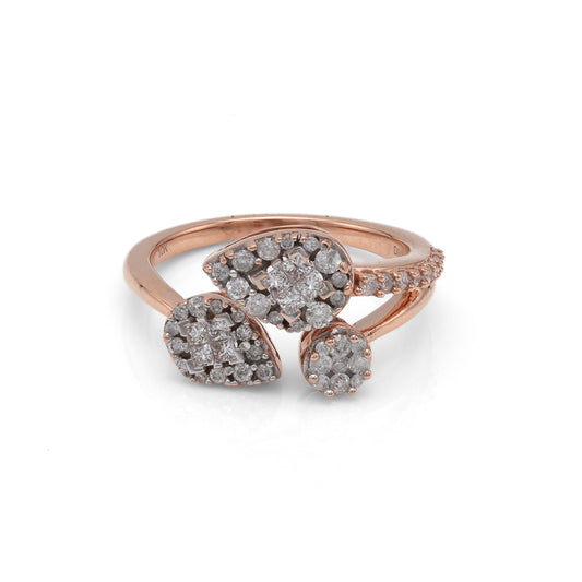 M Estate Collection Natural Diamond Fashion Ring in 10 Karat Rose with 0.16ctw Princess Diamonds