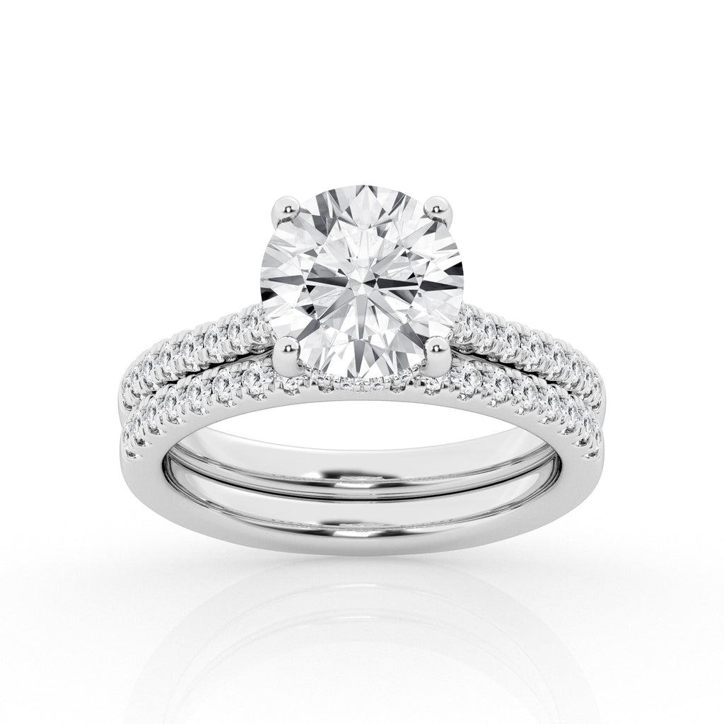 Lab-grown diamond engagement ring, white gold.