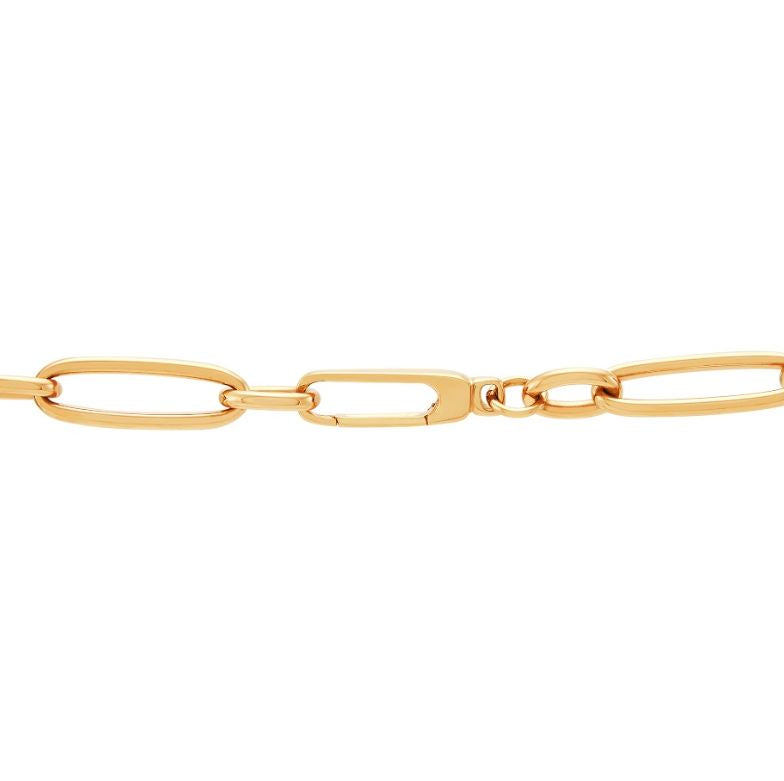 14K yellow gold Figaro chain necklace.