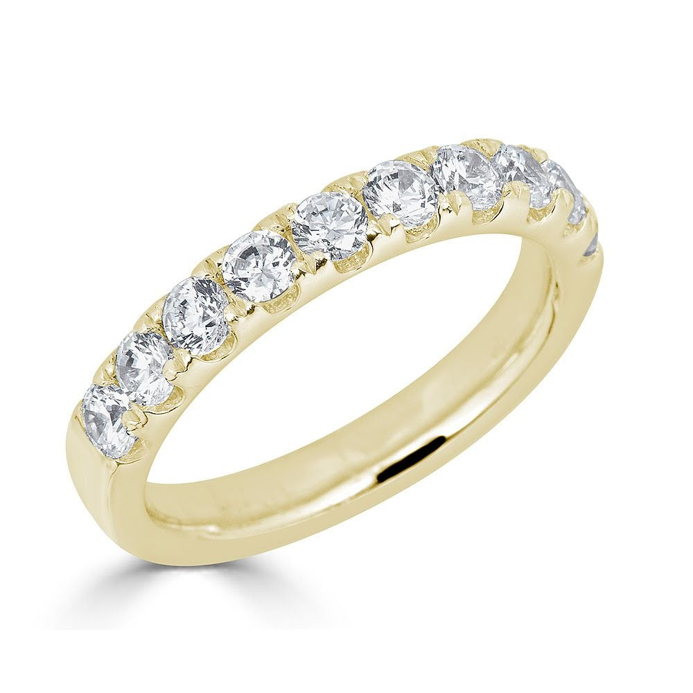 Earth Mined Diamond Stackable Ladies Wedding Band in 14 Karat Yellow with 0.95ctw G/H SI2 Round Diamonds