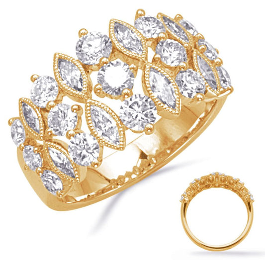 Natural Diamond Fashion Ring in 14 Karat Yellow with 0.26ctw Baguette Diamond