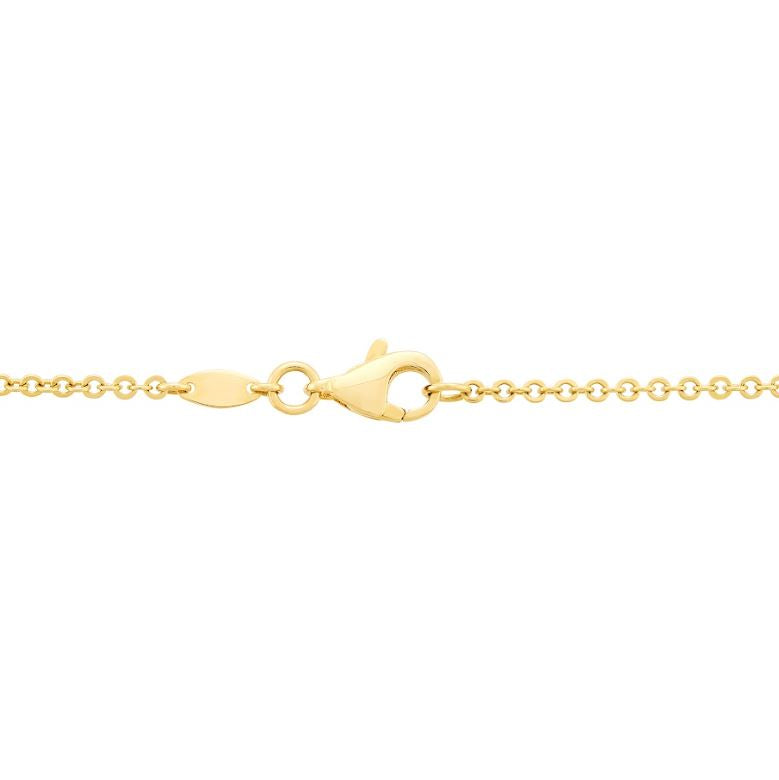 14K yellow gold necklace with lobster clasp.