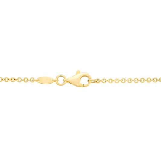 14K yellow gold necklace with lobster clasp.