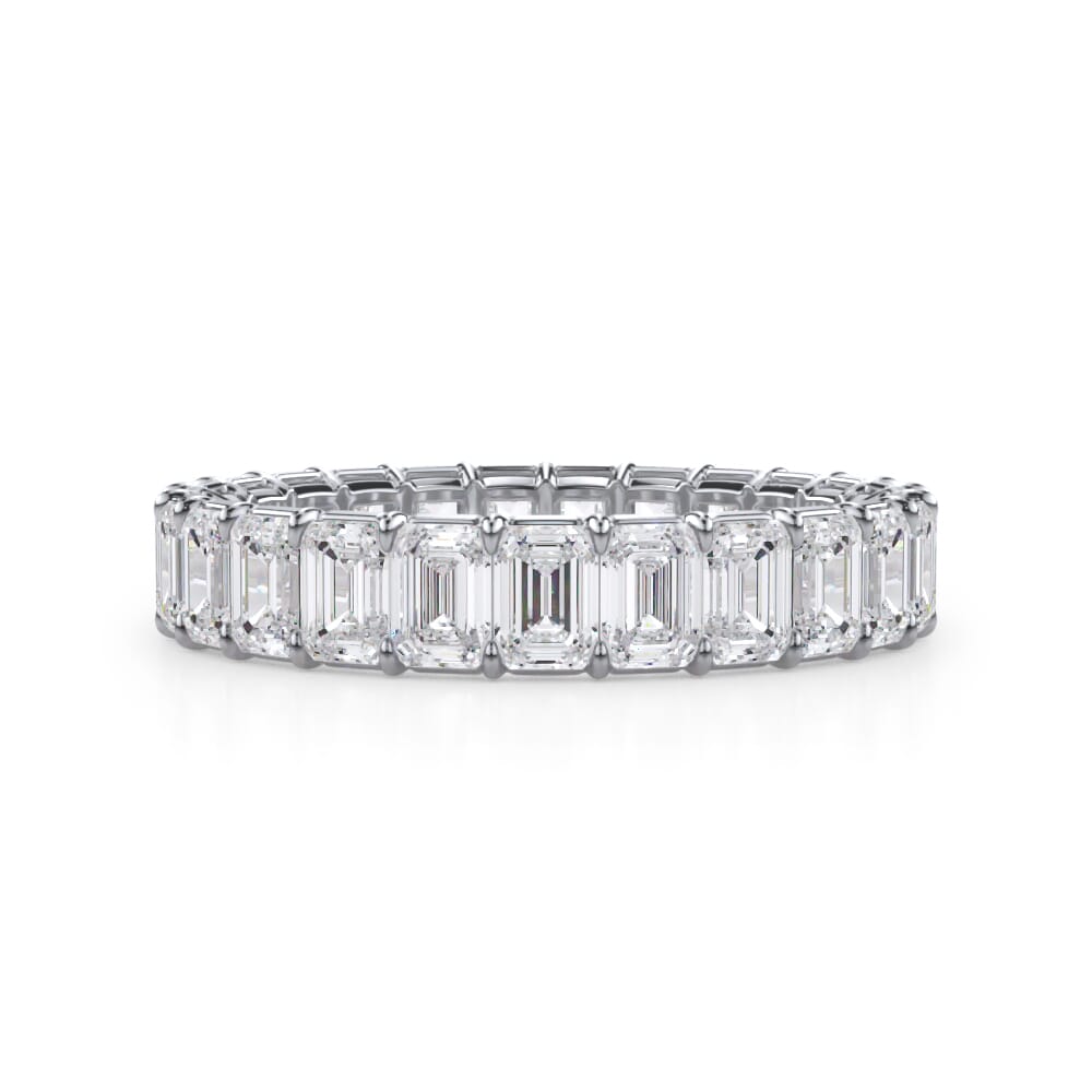 Emerald-cut diamond eternity band.