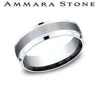 Ammara Stone Collection Carved Band (No Stones) in Tantalum - 14 Karat White 7MM