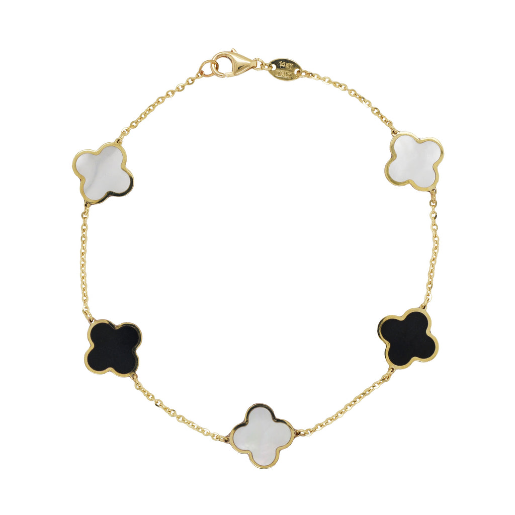 Clover onyx and mother of pearl bracelet.