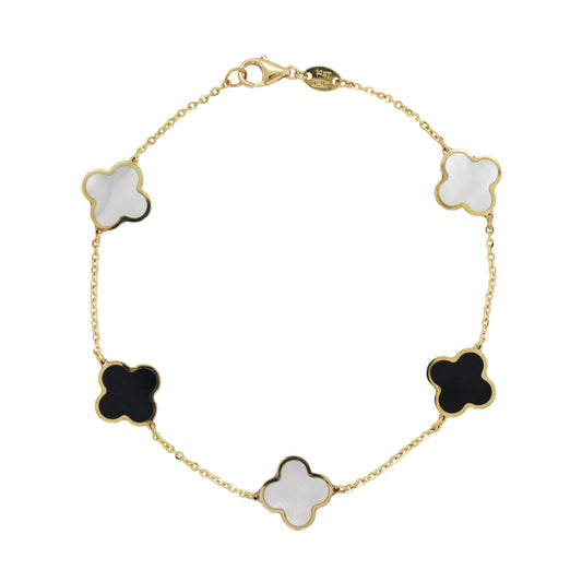 Clover onyx and mother of pearl bracelet.