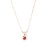 Pendant Color Gemstone Necklace in 14 Karat Yellow with 1 Round Ruby 0.10ctw