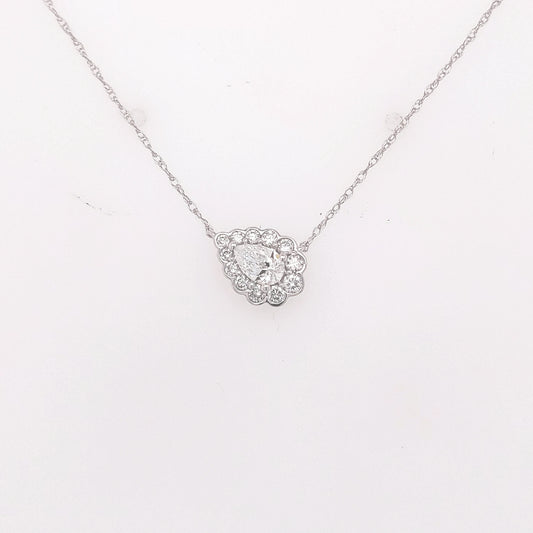 Lab-Grown Diamond Necklace in 14 Karat White with 0.25ctw G/H SI1-SI2 Pear Lab Grown Diamond